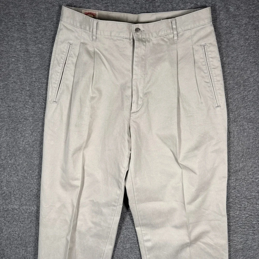 Banana Republic Chino Pants Mens 34x38 Khaki Vintage Pleated 80s Unhemmed